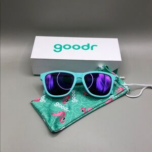 Goodr Electric Dinotopia Carnival Sunglasses Mirrored UNISEX Teal Blue.